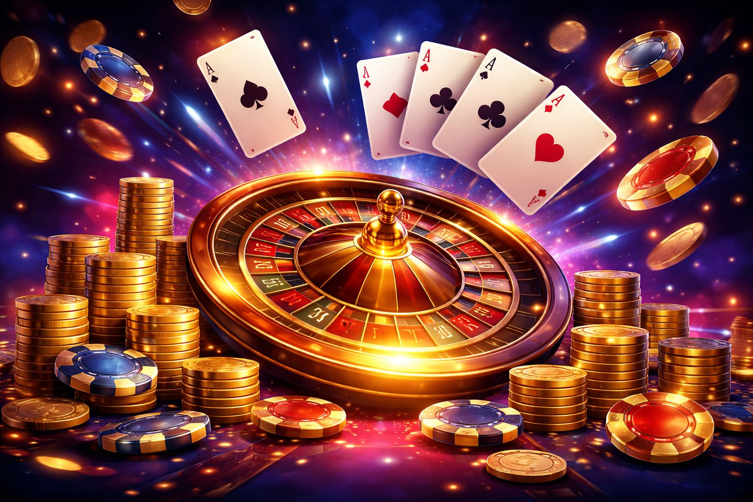 Confident casino host standing beside a luxurious roulette wheel framed by golden coins reflecting the premium live experience of 555RR in Bangladesh
